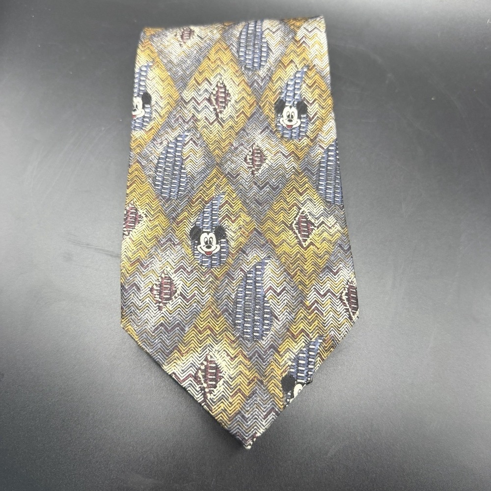Vintage Mickey & Co Atlas Design Silk Tie Colorful Abstract Pattern 4" x‎ 58.75"